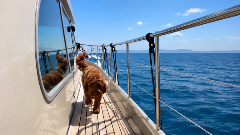 Pet-friendly motor yacht charter in Bodrum, Turkey, for guests traveling with dogs and pets