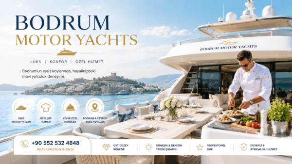Private Chef Motor Yacht Charter Bodrum – Luxury Yacht Rental with Personal Chef